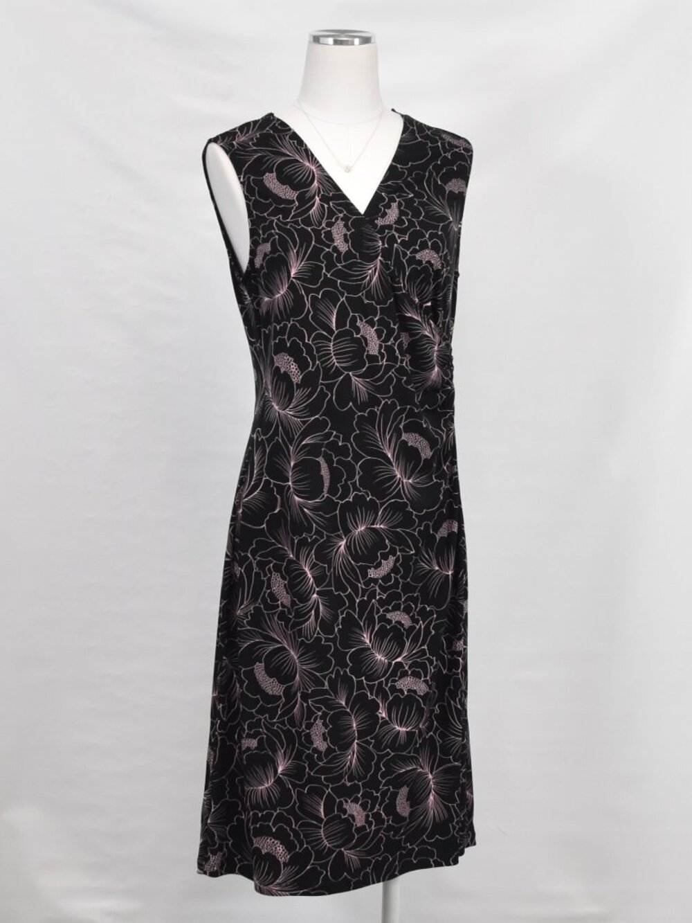 F.L.P Black & Pink Floral Wrap Dress Size Large